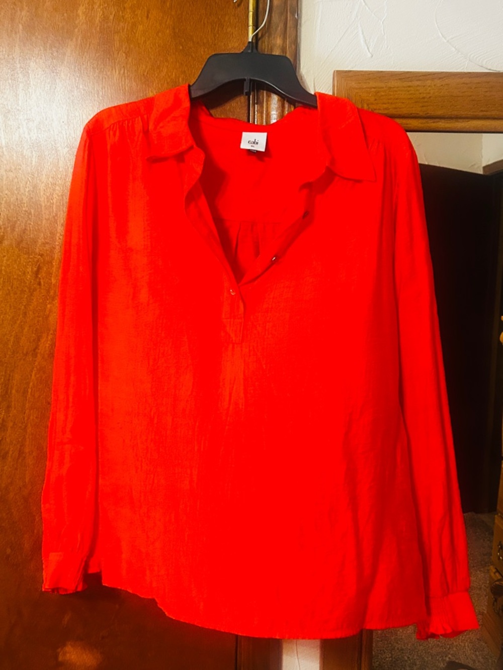 CAbi Bright orange Long-Sleeve  Blouse
